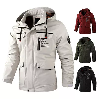 Buy Men's Warm Winter Waterproof Military Jacket Hooded Combat Outdoor Tactical Coat • 28.99£