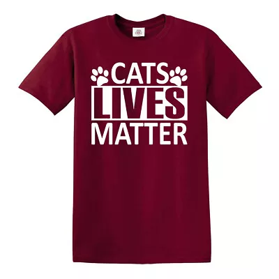 Buy CATS LIVES MATTER T-Shirt Kitty Animal Lovers Rescue Kitten Cat Funny Tshirt Top • 9.95£
