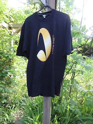 Buy Vintage Black Star Trek Voyager T- Shirt Circa 1990's Size; XL • 25£