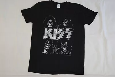 Buy Kiss Distressed Four Skull Faces T Shirt New Official Band Group Rock Gene Paul • 10.99£