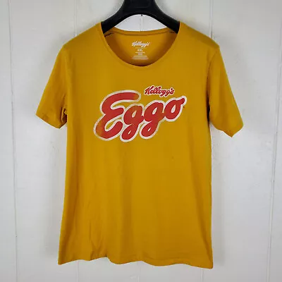 Buy Kellogg's Eggo Shirt Womens 2XL Yellow Graphic Crew Neck Short Sleeve Stretch • 4.12£
