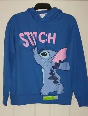 Buy Disney's Lilo & Stitch Blue Hoodie Pullover Drawstring Sweatshirt M-2XL • 23.95£