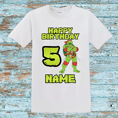 Buy Ninja Turtle Personalised Kids Birthday Party Boy T-shirt Gift Any Name Number • 9.99£