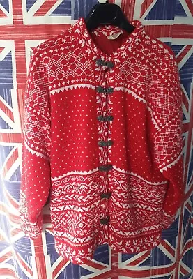 Buy Vtg Red White Ladies Cardigan Jumper Size Large Christmas Mixed Fibres  • 29.99£
