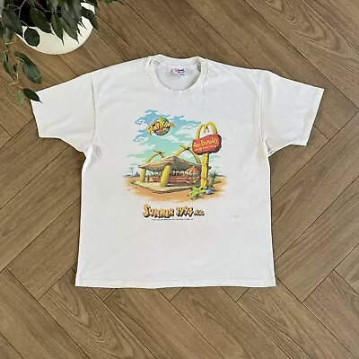 Buy Vintage Flintstones McDonald’s Single Stitch Graphic T Shirt 90s Size XL White • 50£