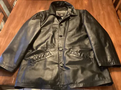 Buy Black Leather Gents Jacket.50” Chest. Bnwot. Unbelievably Soft Leather • 28£