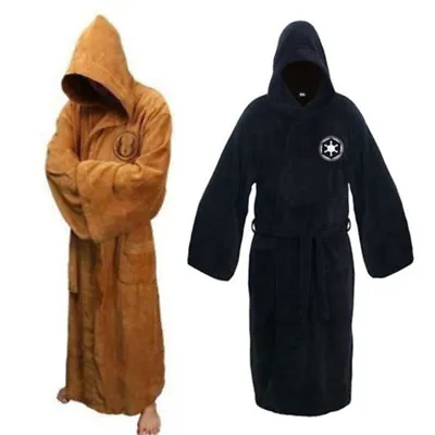 Buy  Men's Bathrobe Hooded Fleece Jedi Knig Cloak Gown Robe Star Wars Sleepwear  • 28.79£
