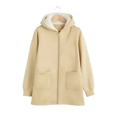 Buy Ladies AVON Beige Hooded Lounge Jacket Top Zip Jumper Comfy Hoody • 12.95£