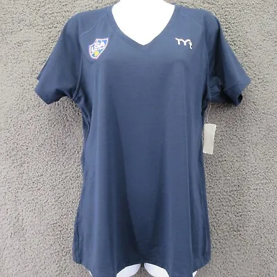 Buy TYR Women's Shirt Alliance Tech Tee USA Water Polo Short Sleeve Navy Blue L • 10.62£