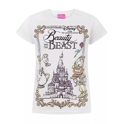 Buy Beauty And The Beast Girls Short-Sleeved T-Shirt NS7247 • 12.04£