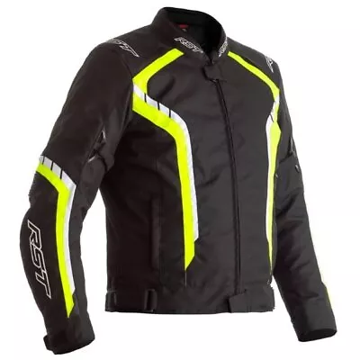 Buy RST Axis CE Textile Motorcycle Jacket Mens Black Flo Yellow White • 104.49£