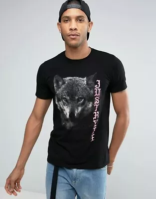 Buy Hype T Shirt Black Wolf Pink Writing Mens Small Teen Boys • 13.98£