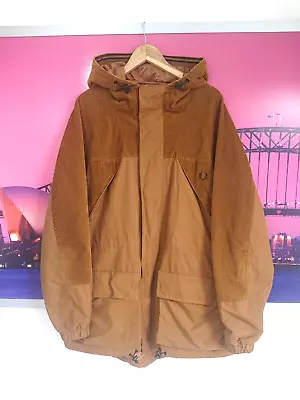 Buy Fred Perry Parka Jacket Corduroy Panel Coat | Large / XL / XXL | RRP £240 Mod • 89.99£