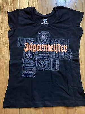 Buy Women's Jagermeister T Shirt Black Graphic Logo Tee Top • 12.31£