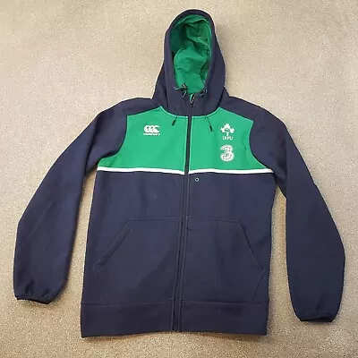 Buy Canterbury Ireland Mens Hoodie Medium Blue Green Rugby Zip Sweater Jacket IRFU • 24.99£