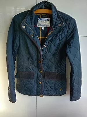Buy Joules Moredale Black Quilt Jacket Tartan Lined Cord Trim Elbow Patches Uk 6  • 14.99£