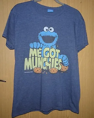 Buy Famous Forever Men's Sesame Street Cookie Monster Me Got Muchies Blue T-Shirt M  • 6.50£