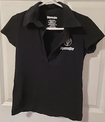 Buy Jagermeister Women's Deep V-Neck & Back Logo Black T-Shirt - Size Small • 9.60£