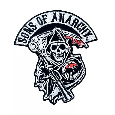 Buy Son Of Anarchy Skull Biker Badges Iron Sew On Clothes Jacket Jeans • 3.59£