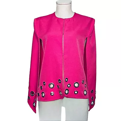 Buy Alberto Makall Women Jacket Cape Shawl Grommeted Hook Eye Closure Pink S • 13.98£