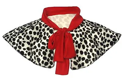 Buy Cruella Deville Shawl Dalmatian Spot Valboa Fur With Red Polyester Tie • 14.95£