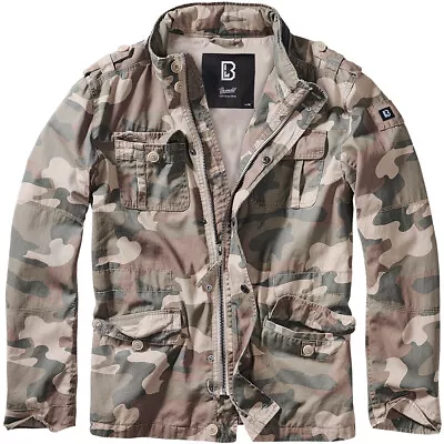 Buy Brandit Britannia Jacket Mens Army Parka Warm Military Coat Light Woodland Camo • 86.95£