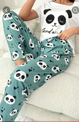 Buy Ladies Novelty Cute Bear Panda Print Pyjama Set, Nightwear, PJ's Size 16 RRP £23 • 12.99£