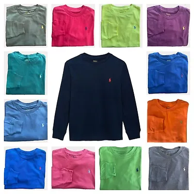 Buy Ralph Lauren Boys Girls T Shirt Top LONG Sleeve Crew Age 2T - 7 Genuine • 10.99£
