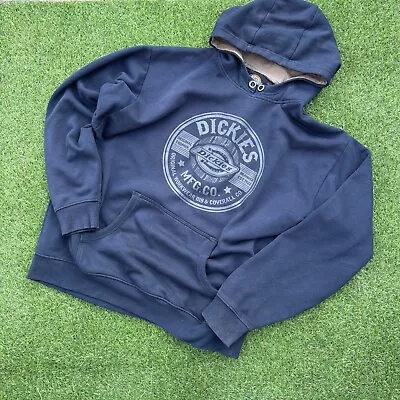 Buy Dickies Graphic Logo Workwear Hoodie Pullover Men’s XL Navy 00s Pocketed Jumper • 17.45£
