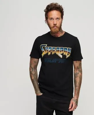 Buy Superdry Mens 70S Rock Graphic Band T-Shirt • 20.09£