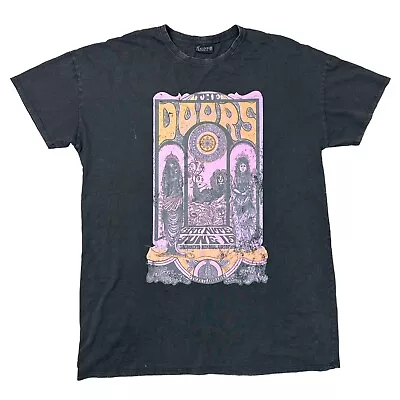 Buy The Doors T-Shirt Spell Out Big Logo Graphic Print Black Womens XL UK18/20 • 11.99£