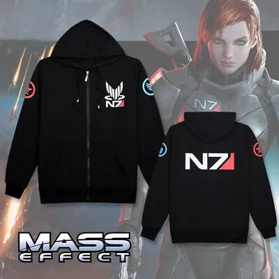 Buy 2021 Mass Effect John·Shepard N7 Hoodie Jacket Coat Cosplay Sweatshirt Unisex • 38.39£