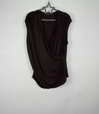 Buy M&S Women’s Brown Chocolate Wrap Top Summer Sleeveless T-shirt Size UK 16/18 New • 8.60£