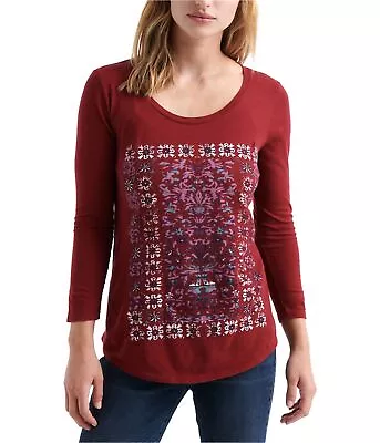 Buy Lucky Brand Womens Floral Basic T-Shirt, Red, X-Small • 22.13£