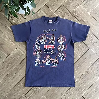 Buy Vintage 1992 USA Dream Team Single Stitch T Shirt 90s Size L Basketball • 100£