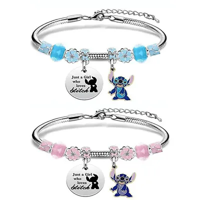 Buy Girls Stitch Charm Bracelets Lilo 925 Sterling Silver Jewellery Christmas Gift • 0.99£
