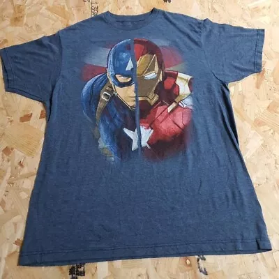 Buy Marvel Graphic T Shirt Blue Adult Large L Mens Captain America Civil War Summer • 11.99£