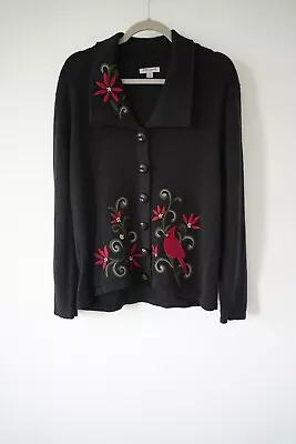 Buy PBJ Sport Black Sweater Cardinal Christmas Holiday Size L • 14.17£