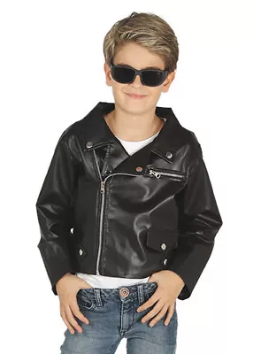 Buy Childrens 1980s Rock N Roll Black Biker Jacket • 25.99£
