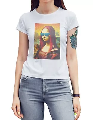 Buy Mona Lisa T-Shirt Womens Parody Art Cyber Punk Gift Tee Top T Shirt Da Vinci • 7.99£