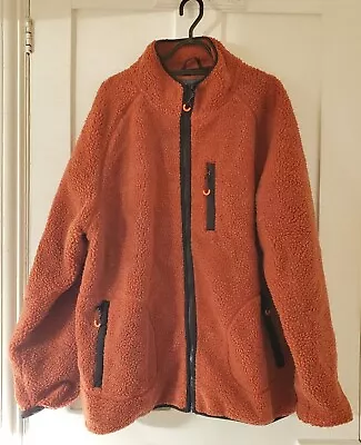 Buy Woman Teddy Bear Orange Fluffy Warm Winter Zip Up Fleece Jacket 2XL • 15£
