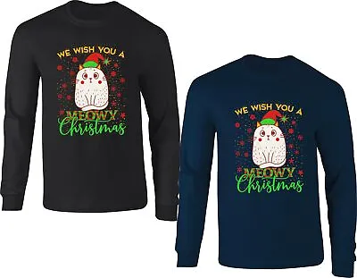 Buy We Wish You A Meowy Christmas Jumper Funny Cat Lovers Pet Animal Xmas Winter Top • 17.99£