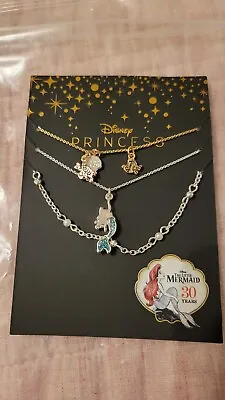Buy Disney Princess Little Mermaid 30th 30 Year Anniversary 4 Necklace Set Charm NIP • 18.90£
