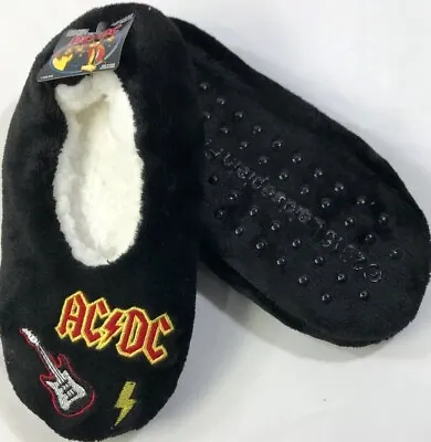 Buy AC/DC  SLIPPERS  SIZE  S/M  5 / 7 Black New With Tags NWT • 10.36£