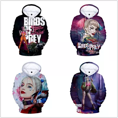 Buy Birds Of Prey Harley Quinn 3D Print Hoodie Sweatshirt Autumn Casual Hip Hop Top • 25.30£