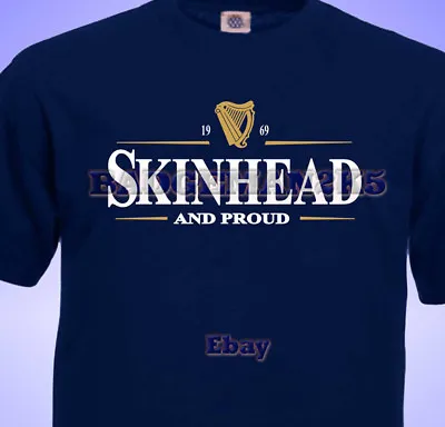 Buy SKINHEAD & PROUD Guiness Style T-SHIRT S - 3xL SCOOTER & MODS Mens / Unisex • 11.95£