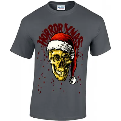 Buy Horror Xmas Skull - T-shirt, Unisex S - 5XL, Christmas Gothic Death, Blood Drips • 14.95£