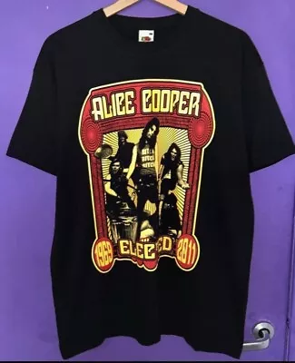 Buy Alice Cooper T Shirt Elected Rock Metal Band Merch Tee Size Large Black • 14.30£