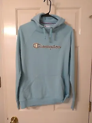Buy CHAMPION Baby Blue SZ M Women's VTG Embroidered Hoodie Rn15763  • 9.45£