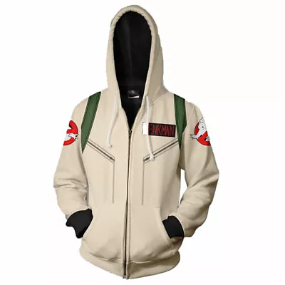 Buy Ghost Busters Cosplay Hoodie Costume Unisex Hooded Zip Up Jacket Coat Sweatshirt • 17.84£